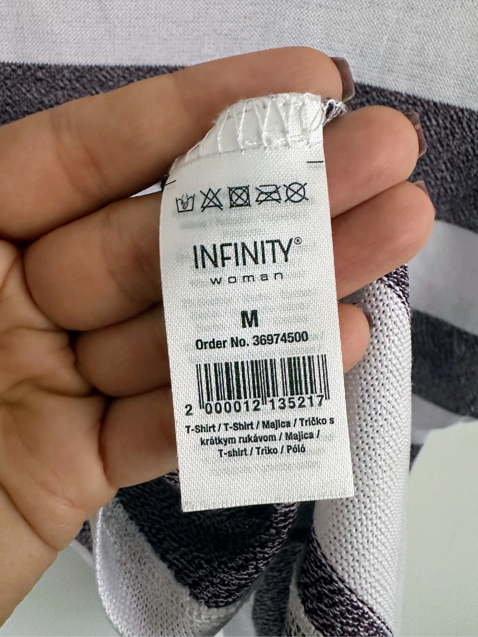 T-shirt rayé lilas et blanc / T-shirt marin Infinity Woman M – photo 3